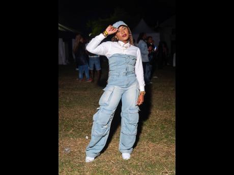 Fresh drop! Customer Success Manager Britannia Walters shows up on theme in a full denim look from the Clothing Manor, ensuring she enjoys the Intimate event in style.