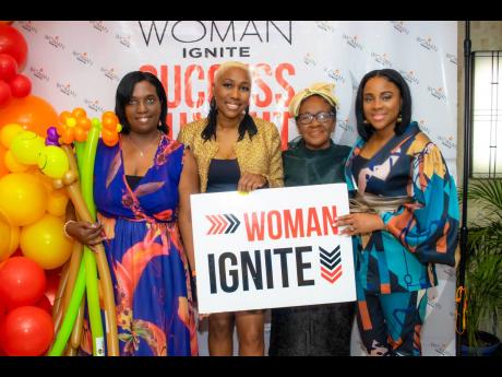 From left: Trudy Hardy, principal of Lannaman’s Prep School; Kady-Ann Wint, co-founder, Woman Ignite Foundation (WIF); Coronetta Nooks; and Keneshia Nooks Blake, CEO, ONEGROUP and WIF founder and WISS convenor, during the 2024 staging of  Woman Ignite S