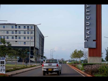 The main entrance of Tatu city, a start-up city that tries to tackle Africa’s problem of urbanising, is seen in Nairobi, Kenya.