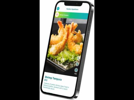 The visuEats app on display.