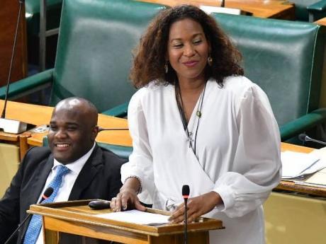 Government Senator, Dr Saphire Longmore, makes her contribution to the 2024/25 State of the Nation Debate in the Senate on January 17. 