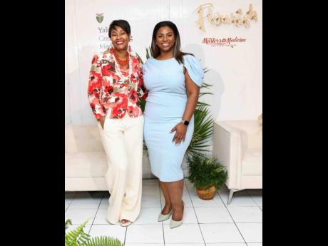 Dr Dainia Baugh (left) and Dr Astrid Bachelor,  share a moment of joy as they kick off the launch of HIC’s Flourish initiative. The menopause specialists, shared insights on how women can navigate menopause.