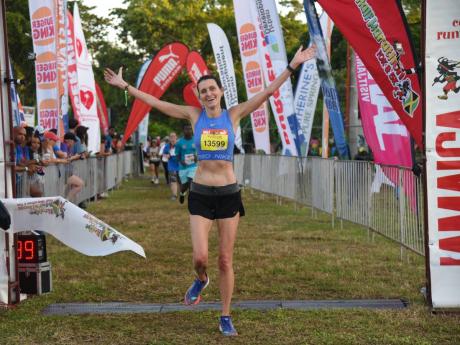 London’s Rosamund Ponder taking the women’s half marathon in 1:32:01 at the Reggae Marathon, Half-Marathon, 10K & 5K, in Negril, Westmoreland, on Sunday, December 8, 2024.