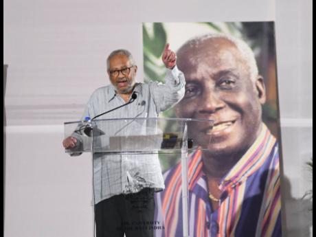 Professor Anthony Bogues, ASA Messer Professor of Humanities of African Studies at Brown University in the United States, delivering his lecture at the third annual Rex Nettleford Distinguished Lecture on February 3 at The University of the West Indies.