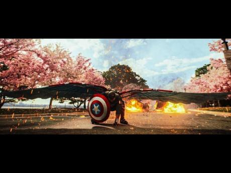 Anthony Mackie in CAPTAIN AMERICA.