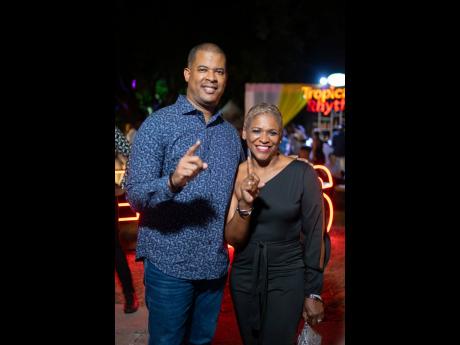 Newly appointed GraceKennedy Group Chief Executive Officer Frank James shares the frame with Andrea Coy (right), Grace Foods chief executive officer. 