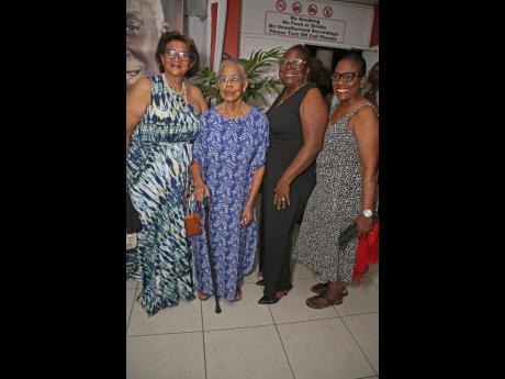 Reunited for a good night are friends (from left) Dr Althea Aquart, Joy Pilgrim, Janet Gillies-Hopkins and Darcy Tulloch-Williams.
