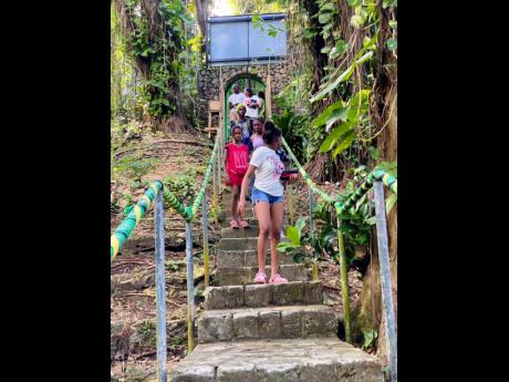 Credit: Gareth Davis Sr photo Visitors walking down to the Blue Lagoon.