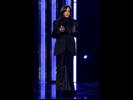 Former Vice President Kamala Harris accepts the Chairman’s Award during the 56th NAACP Image Awards on Saturday.