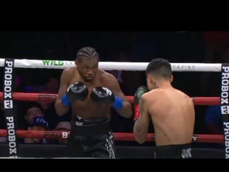 Nicholas Walters (left) during his bout against Luis Torres in Los Angeles, California, on Saturday.