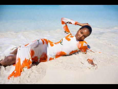 This Selene tulip dress from the Alexandra Miro collection is just right for a shore lounge.