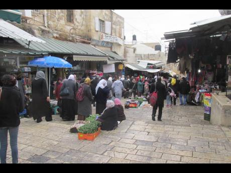  A section of the Muslim Quarter in the Old City of Jerusalem in Israel/Palestine.