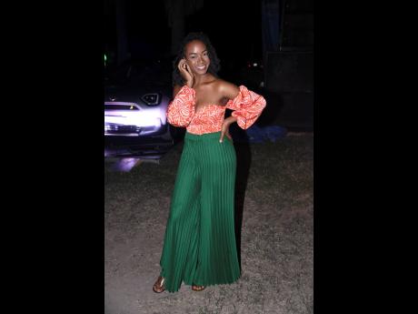 Shamonique Markland, a registered midwife, took a break from the delivery room to deliver looks in a flowy palazzo and patterned off-the-shoulder. 