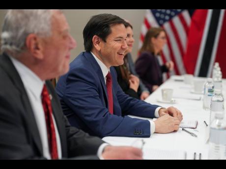 Credit: AP Nathan Howard US Secretary of State Marco Rubio smiles during a meeting with Trinidad and Tobago Prime Minister Stuart Young at the US Embassy in Kingston, Jamaica, on Wednesday.