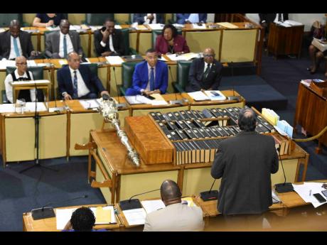 
Opposition Leader Mark Golding responding to Minister of Finance and the Public Service, Fayval Williams mention of the Opposition’s ‘implied budget’ during her closing out of the 2025/2026 Budget Debate.