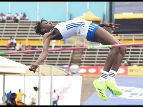 
Sanique Watt of the Immaculate Conception High School in St Andrew won the girls’ Class 4 high jump, breaking the record three times, on the penultimate day of the ISSA/GraceKennedy Boys and Girls’ Athletics Championships at the National Stadium on Fr