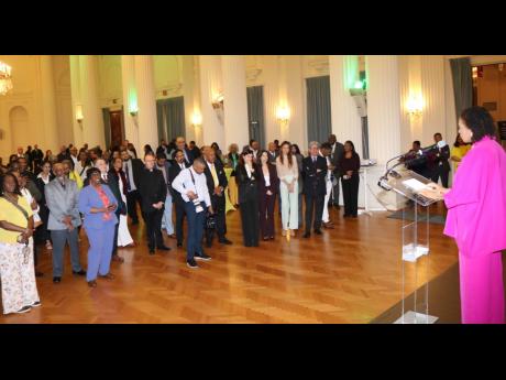 Marks delivers her remarks at the farewell reception held in her honour.
