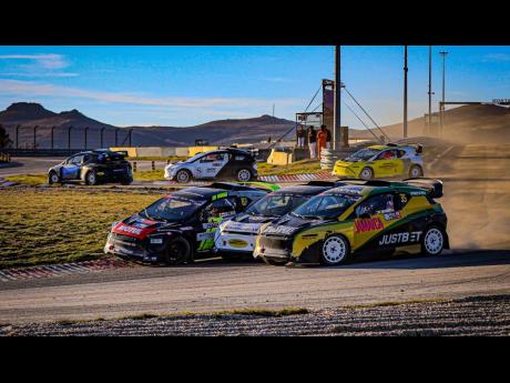 Fraser McConnell (right) tries to complete a manoeuvre during a RallyX Series event in Portugal on Saturday.