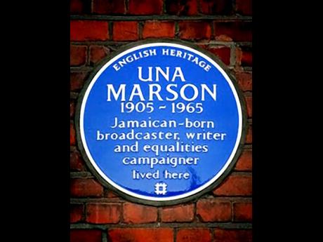 Credit: Contributed Blue Plaque in northwest London honouring Jamaica-born poet, Una Marson.