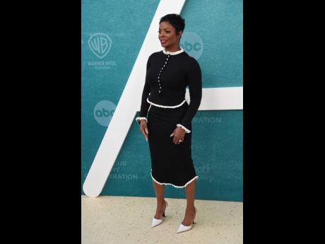 The recently reinstated principal of Abbott Elementary, Janelle James, put her best foot forward in a white trimmed co-ord.