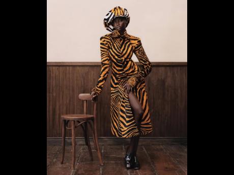 Supermodel Anok Yai in Look 12 from Theophilio’s Fall/Winter 2025 collection, which the designer named ‘The Morning After’.
