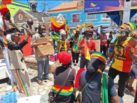 Rastas chanting for Captain Ibrahim Traore. 