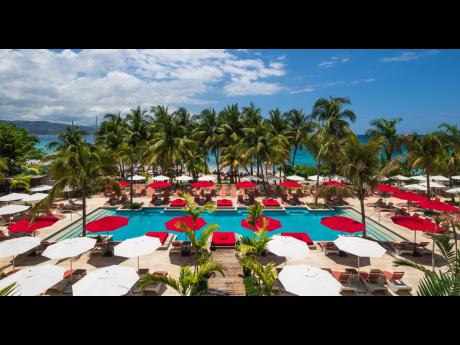 An aerial View of S Hotel S Hotel Montego Bay. 