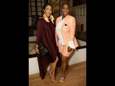 Credit: Nathaniel Stewart Bringing the fashion and flair to the party are Lexi Chow (left) of CODA Network, who shows up in a Tamia Carey Collection design, and Anna Smith, TV host and entrepreneur, in a tailored shorts suit.