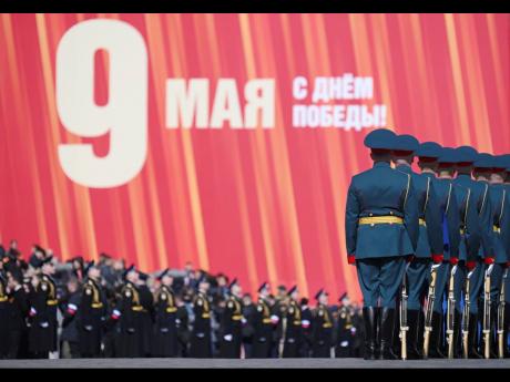 
Russian servicemen attend the Victory Day military parade in Moscow, Russia, Friday, May 9, during celebrations of the 80th anniversary of the Soviet Union’s victory over Nazi Germany during World War II. 