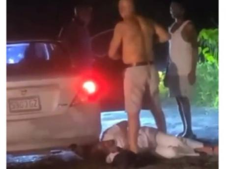 Credit: In the clip, a man is seen manhandling a woman who is clad in what appears to be a nurse's uniform.