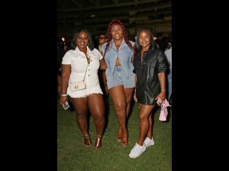 Candiese Leveridge, media and public relations manager at J. Wray & Nephew; Suzette Hayletts, financial controller at Appliance Traders Ltd; and Shanice Mitchell, brand activator at J. Wray & Nephew, were dressed for comfort and style — their cool fits a