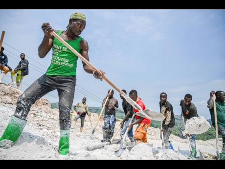 Miners work at the D4 Gakombe coltan quarry in Rubaya, Democratic Republic of Congo.