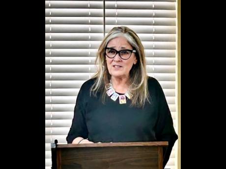 Rachel Manley speaking at the official launch of her latest book at the Consulate General of Jamaica in Toronto on Saturday, May 3.