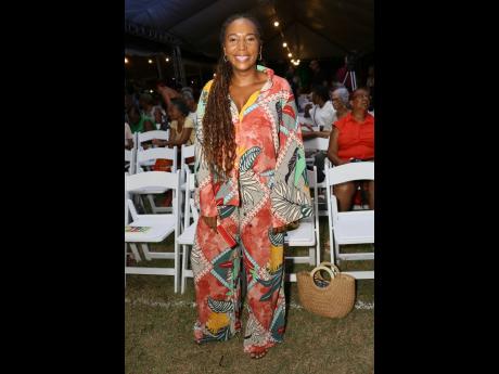 Bookstagrammer Cindy Allman turned the page on island style in a breezy, printed pants set from Jae Jolly. 