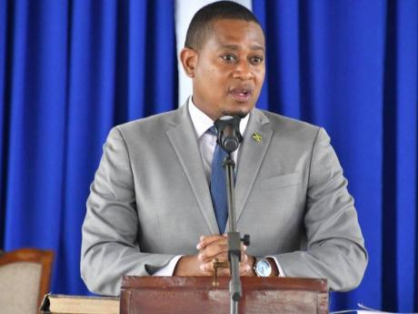 Credit: JIS Minister of Agriculture, Fisheries and Mining, Floyd Green, addresses the National Minerals Week church service, held at the Black River Independent Baptist Church in St Elizabeth on May 25.