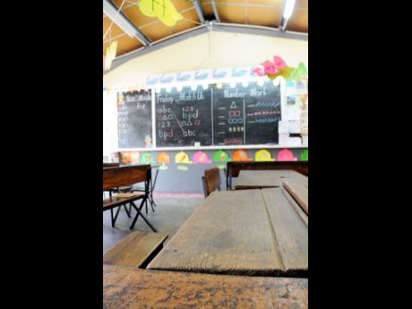 Inside a classroom at Frankfield Primary and Infant School in Clarendon.