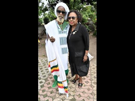 Credit: Rudolph Brown Legendary guitarist Earl ‘Chinna’ Smith and Minister Olivia Grange.