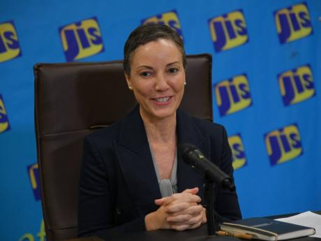 Minister of Foreign Affairs and Foreign Trade,  Kamina Johnson Smith, speaking at a Jamaica Information Service Think Tank on June 17 at the agency’s Television Department in St Andrew.