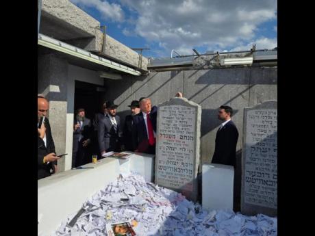 Donald Trump at the Rebbe’s resting place in Jamaica - Queens, New York.