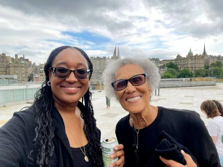 Retired nurse Barbara Dyer-Panton (right) with her granddaughter, Rachel Jones.