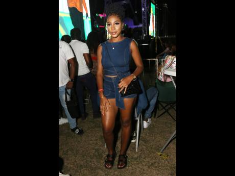 Left: Makeup artist Lovenn Rerrie is festival ready, donning a simple yet cute denim set.