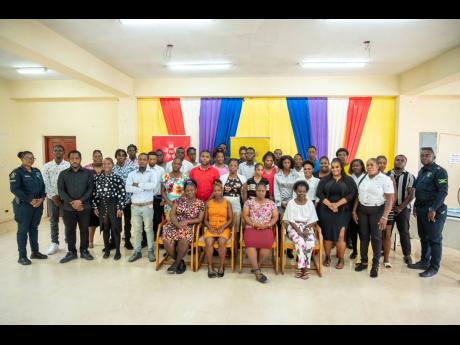 The fourth cohort of graduates from Salt Spring, St James in the Project STAR Job Readiness Programme joined by members of the Jamaica Constabulary Force from the Montego Hills Police Station.