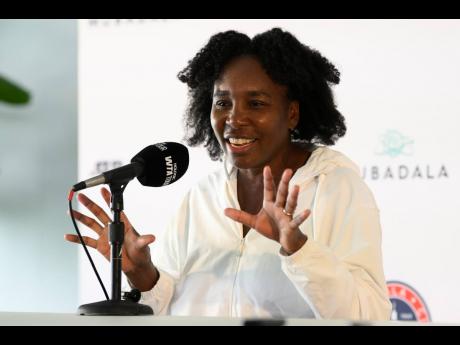 Credit: AP Venus Williams speaks to the media during a news conference at the Citi Open tennis tournament in Washington yesterday.