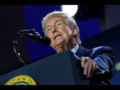 President Donald Trump speaks during an AI summit at the Andrew W. Mellon Auditorium, Wednesday, July 23, 2025, in Washington. (AP Photo/Julia Demaree Nikhinson)