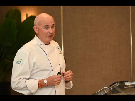 Trainer Kevin Scott, founder of Go Global Food, conducts training of sous chefs at Princess Grand in Hanover recently.