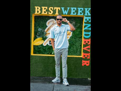 Lasana Wilson, junior brand manager for Johnnie Walker and Smirnoff, kept things cool in a blue jersey and fresh Nike kicks.