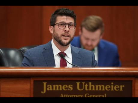 Florida Attorney General James Uthmeier speaks during a meeting between Governor Ron DeSantis and the state cabinet at the Florida capitol in Tallahassee, Florida, Wednesday, March 5, 2025. (AP Photo/Rebecca Blackwell, File)