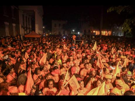 The crowd at a PNP mass rally in Spanish Town, St Catherine in July 2025. 
