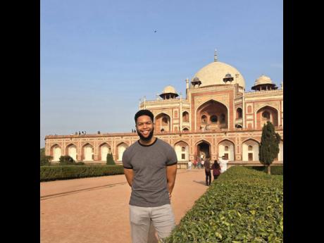 Brown, sightseeing in New Delhi at Humayun’s Tomb.