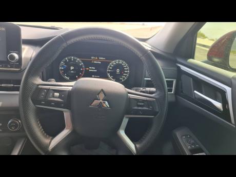 Credit: Kareem LaTouche The multi-function steering wheel provides convenient access to infotainment and driver assistance features, ensuring focus remains on the road.